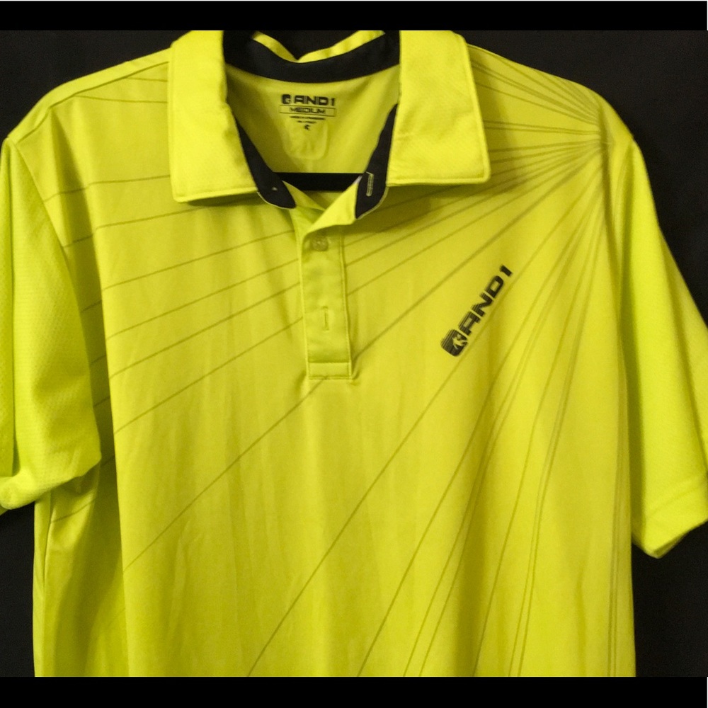 Men’s And1 polo  new size Medium bright yellow